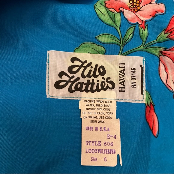 Vintage 70s Hilo Hattie Hawaiian Maxi Dress Size 6 - Picture 9 of 9
